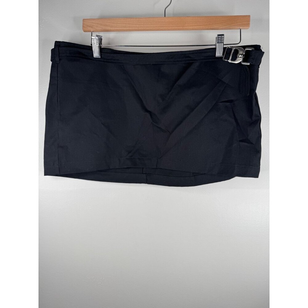 EB denim Wrap Mini Skirt in Black Size XL X-Large NWT - Picture 5 of 7